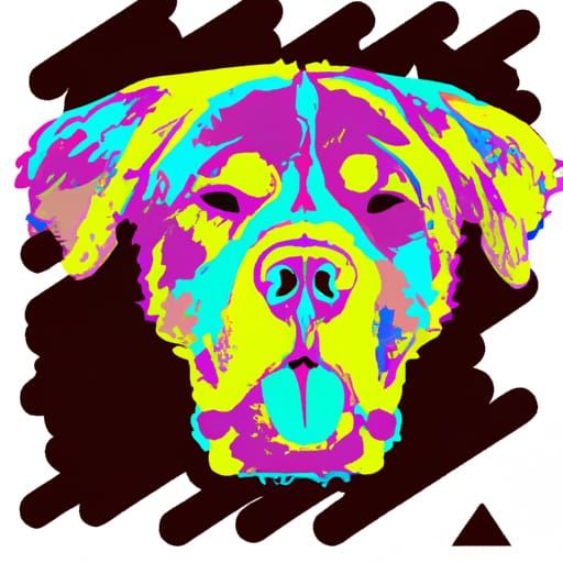 Pop Art Dogs in Geometric Bauhaus Style