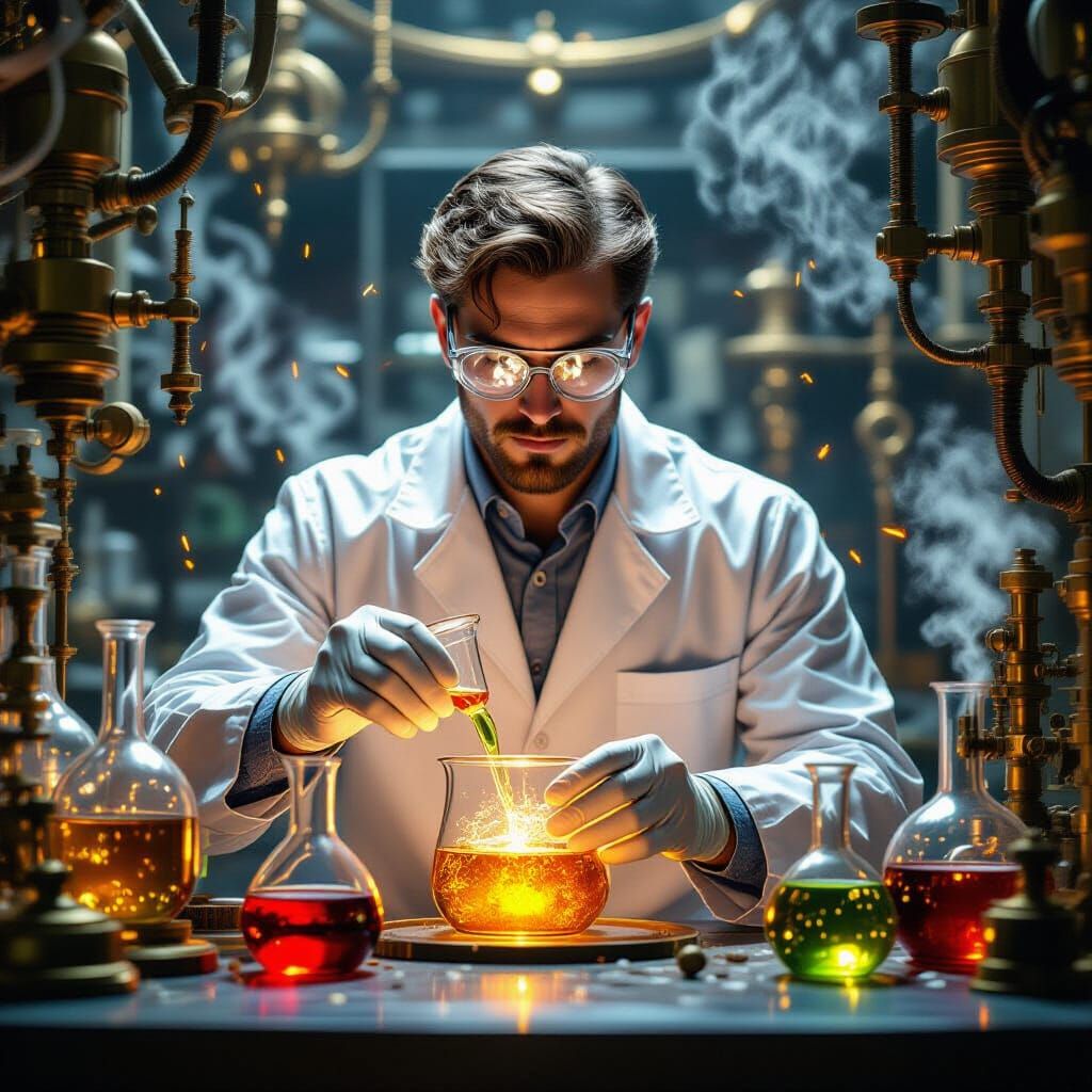 Automaton Scientist's Steampunk Laboratory Experiment