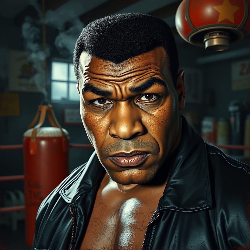 Boxing Icon in Moody, Expressionist Art