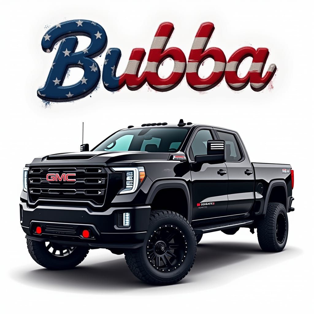 Bubba Logo with 2025 GMC Truck as Painted Art