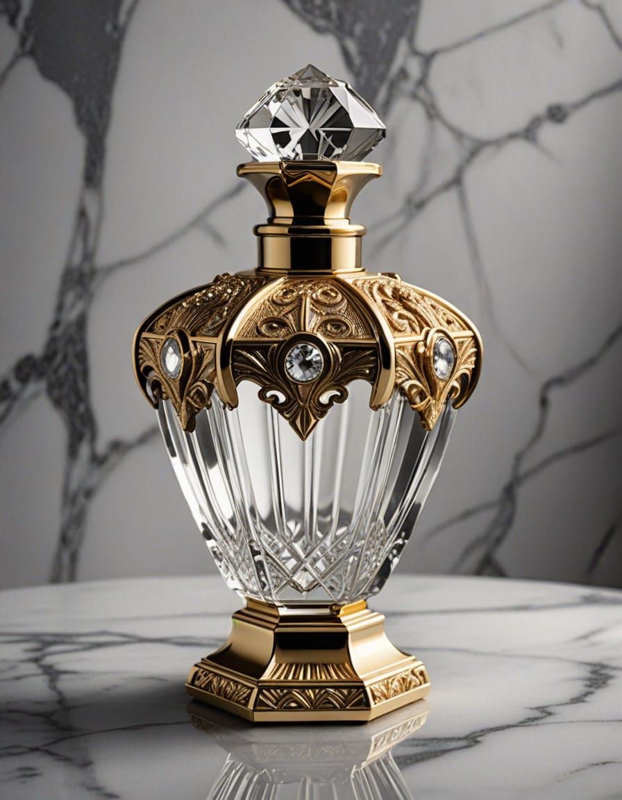 Art Deco Perfume Bottle in Luxurious Vintage Style