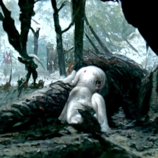 Macabre Forest Scene: Child's Play