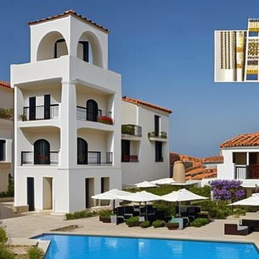 Mondrian Style Mediterranean Village