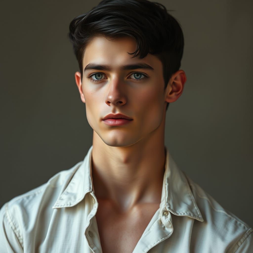 Regal Young Man in Elegant Linen