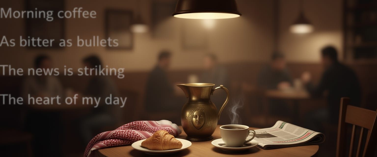 Poignant Poem on Coffee Table in Autumn Window Scene