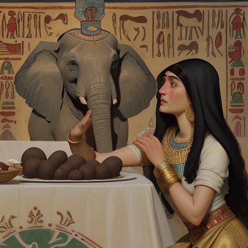 Surreal Egyptian Tomb Painting Inspired by Masters
