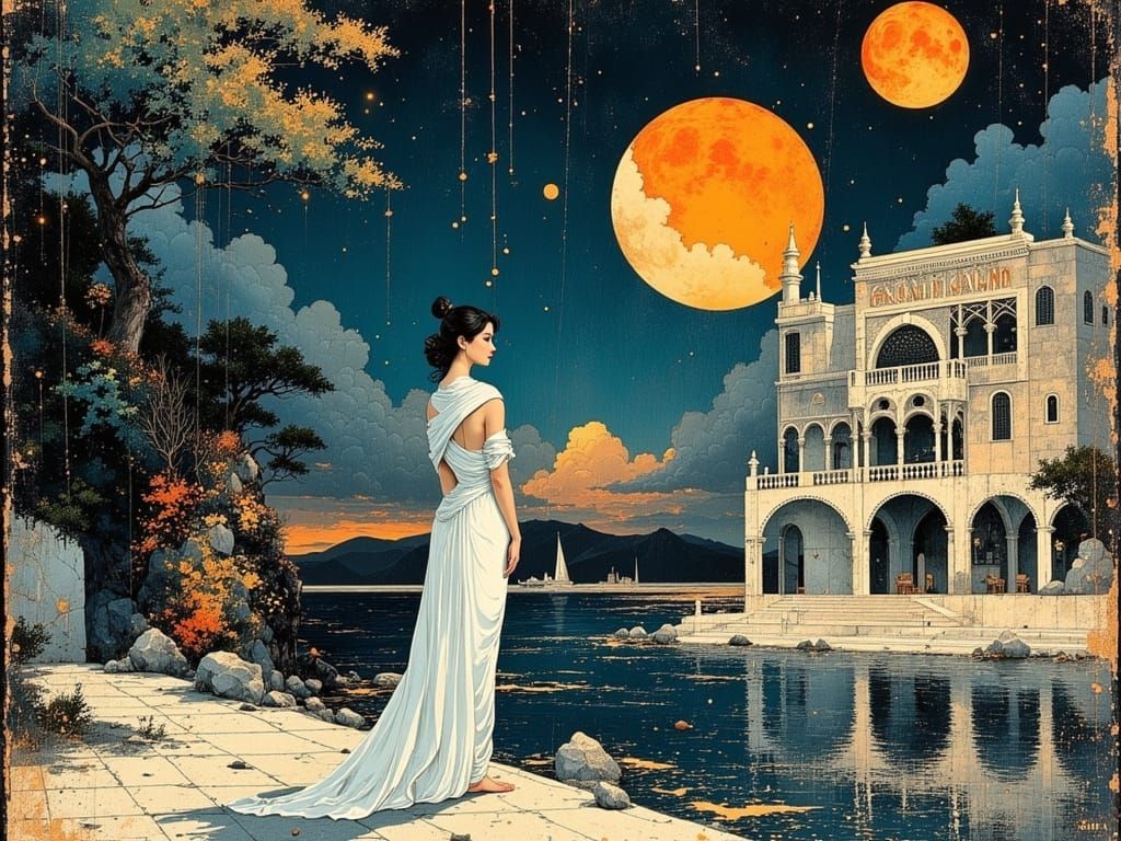 Moebius-Inspired Woman at Grand Casino Monaco