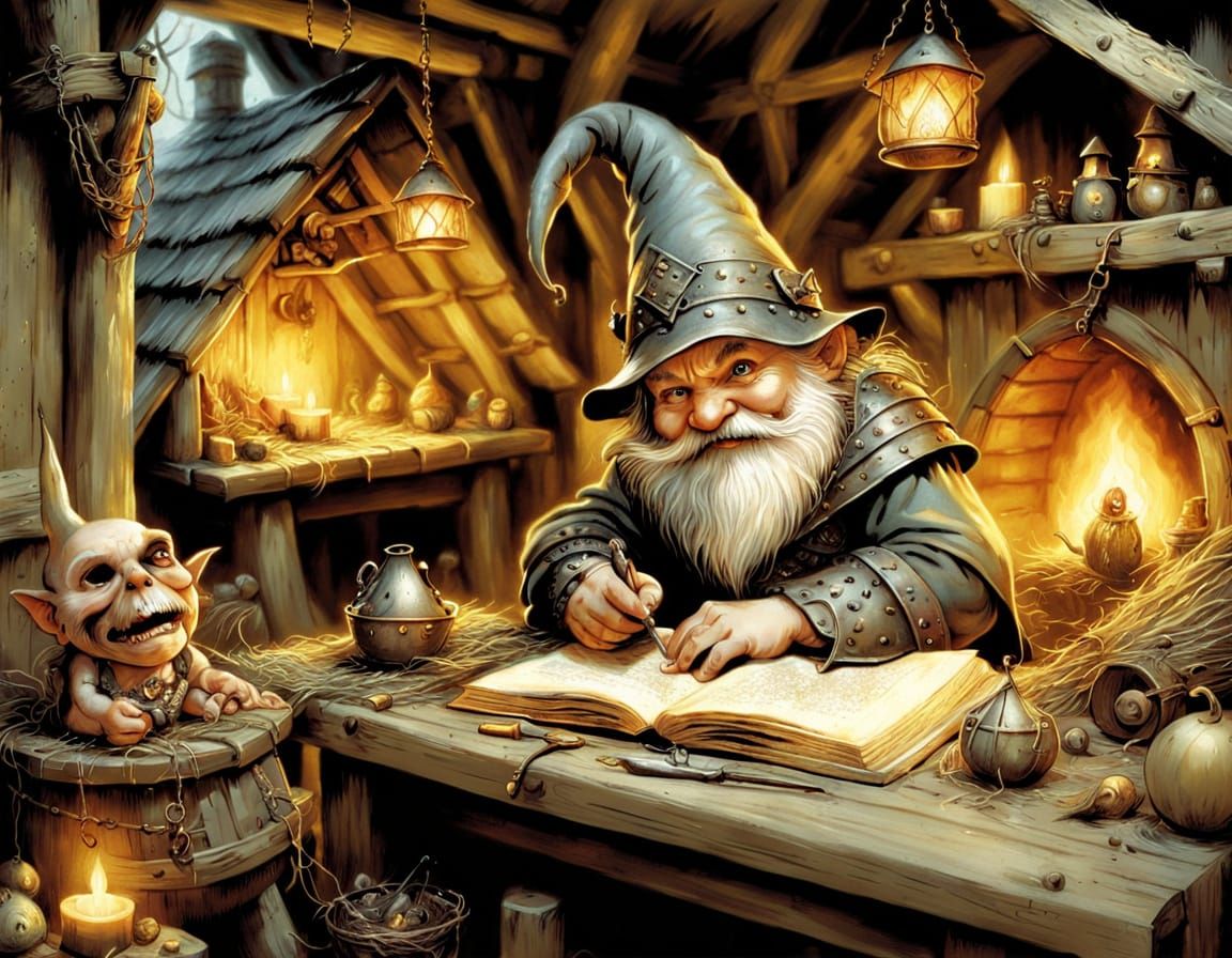 Gnome Hammersmith in Medieval Fantasy Style