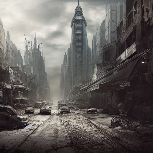 Post-Apocalyptic Deserted City: Digital Matte Painting