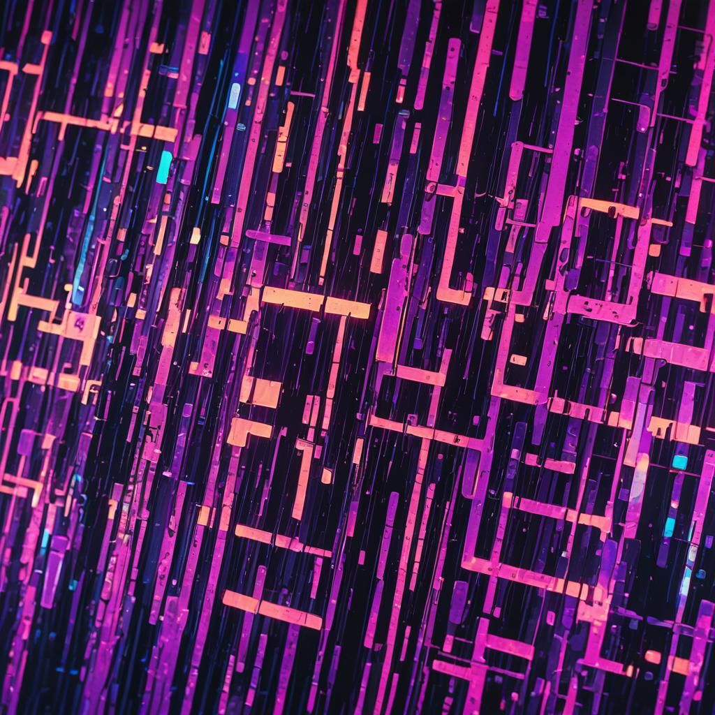 Digital Glitch Art: 778899 in Neon