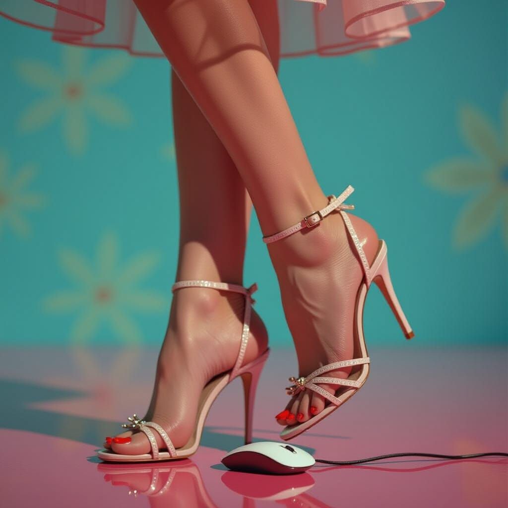 Girl in Red Heels: Vogue-Inspired Provocative Fashion Photo