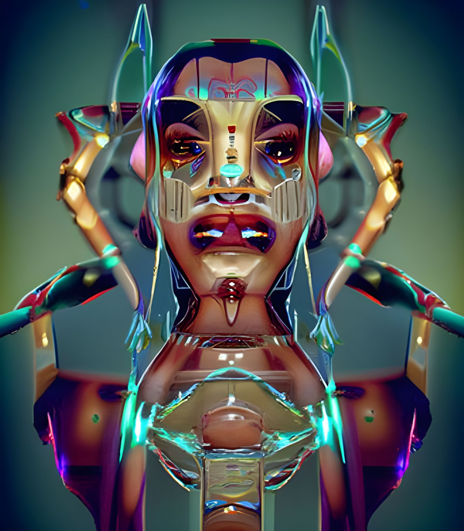 FKA Twigs Dancing in Cellophane: Hyperdetailed Digital Art