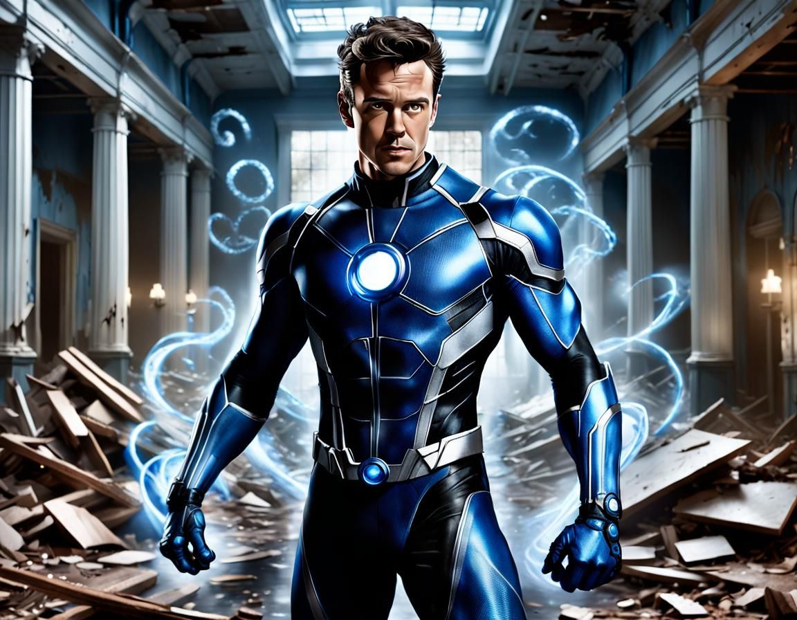 Surreal Superhero in Abandoned Asylum, Hyper-Realistic Digit...