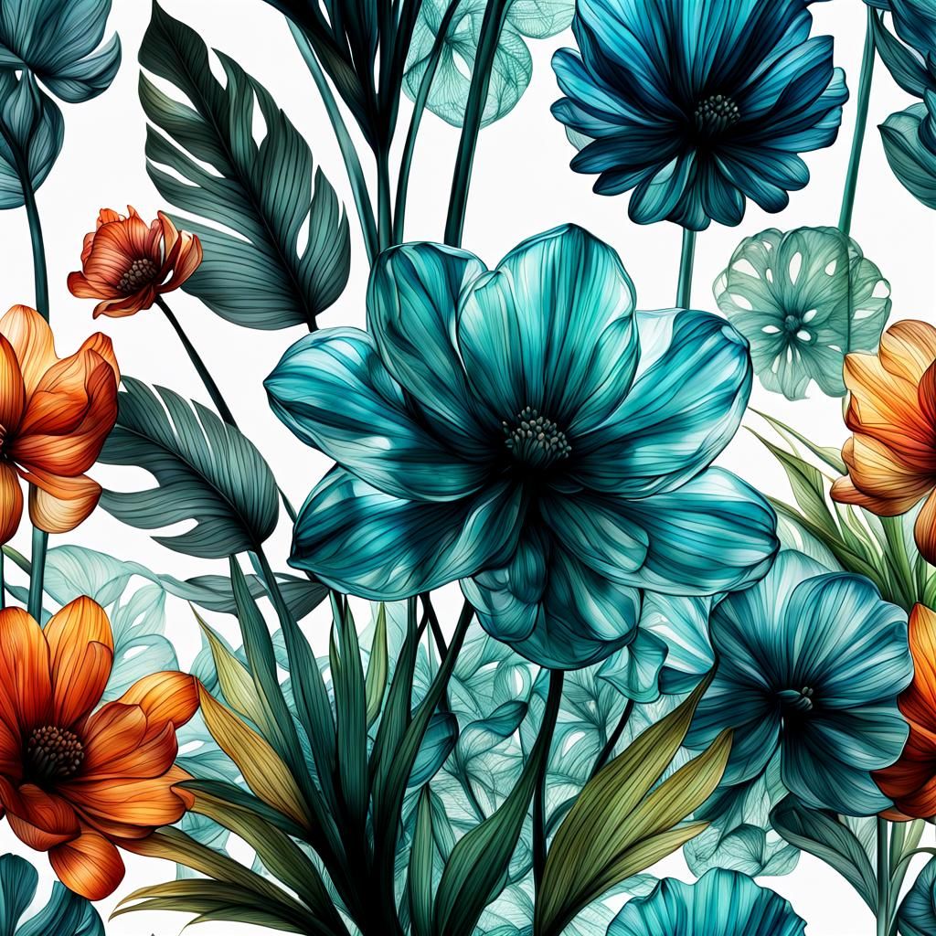 Botanical Ink Drawings in Hyperdetailed 3D