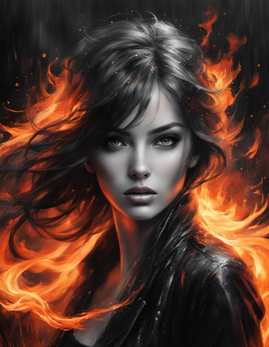 Rain Ablaze: Modern Ink Action Painting