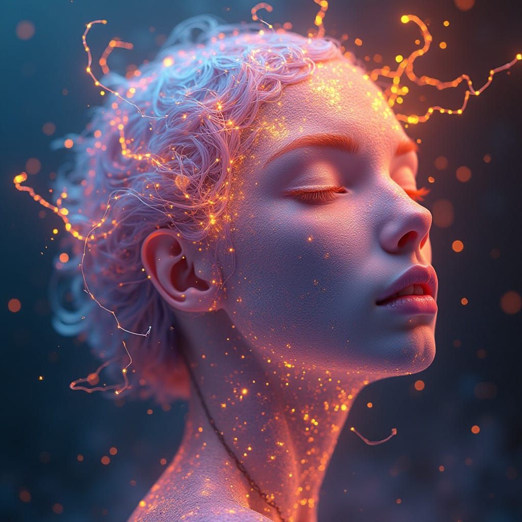 Ethereal Goddess in Iridescent Colors