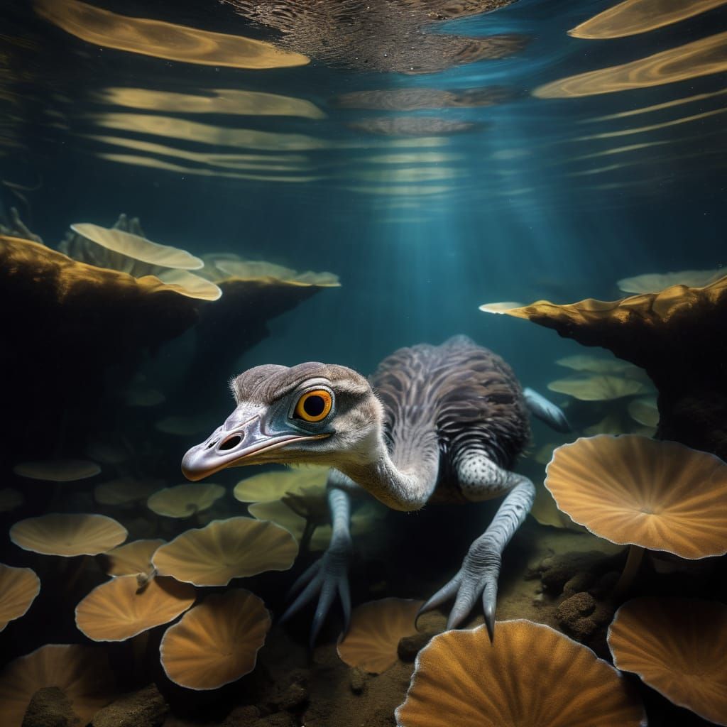 Mysterious Swamp Serpent in Haunting 3D Oil Painting