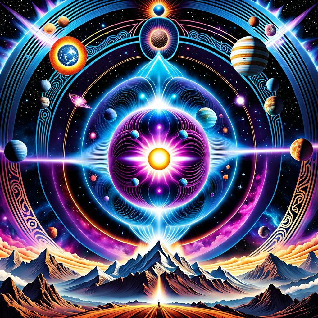 Psychedelic Cosmic Energy Forces Align in Maximalist Style