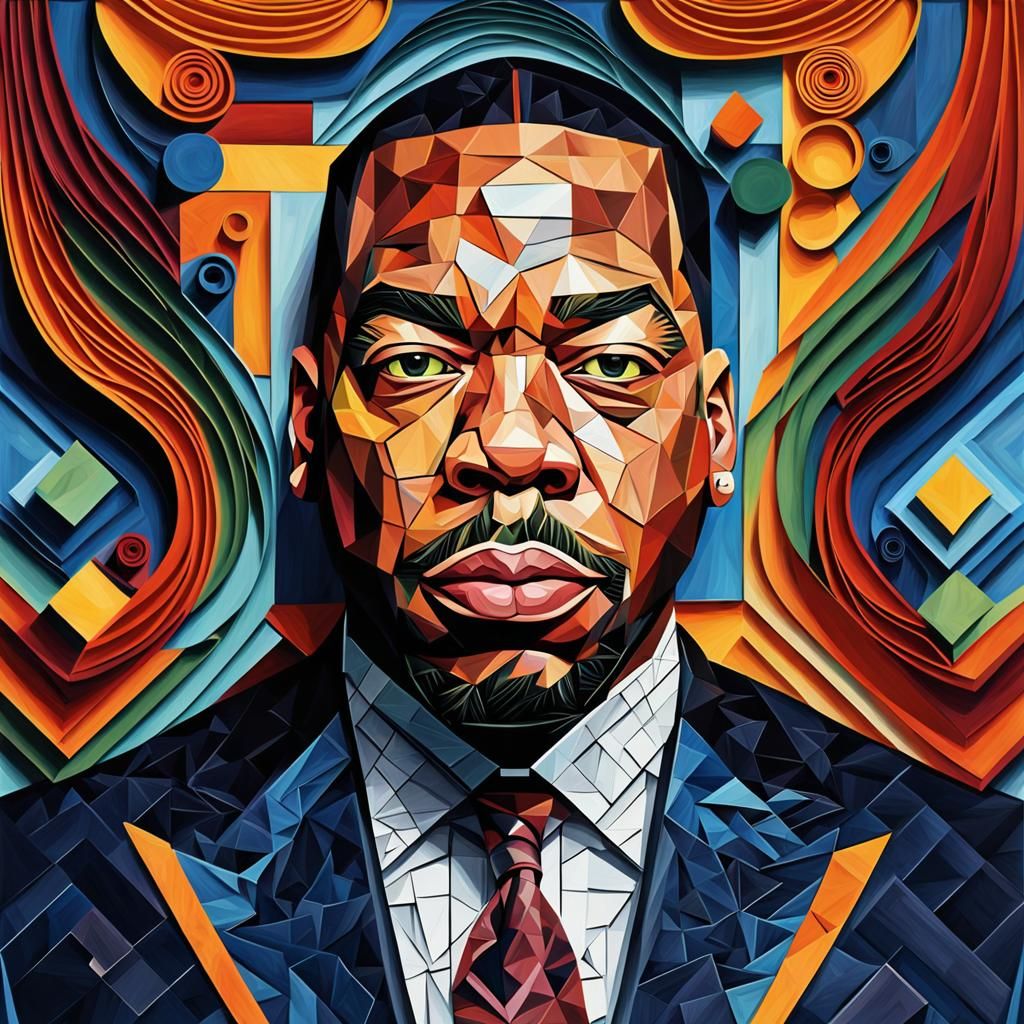 Abstract portrait of Busta Rhymes