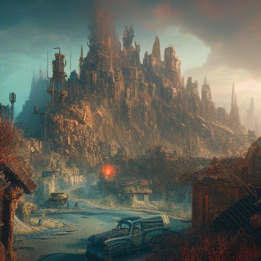 Post-Apocalyptic Wonderland: Detailed Matte Painting
