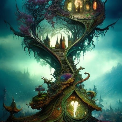 Magic Mushroom City in Nature Portal Vortex