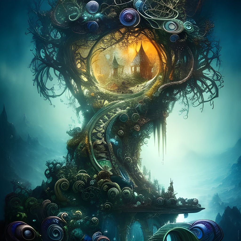 Magic Shroom City Inside Nature Portal Vortex