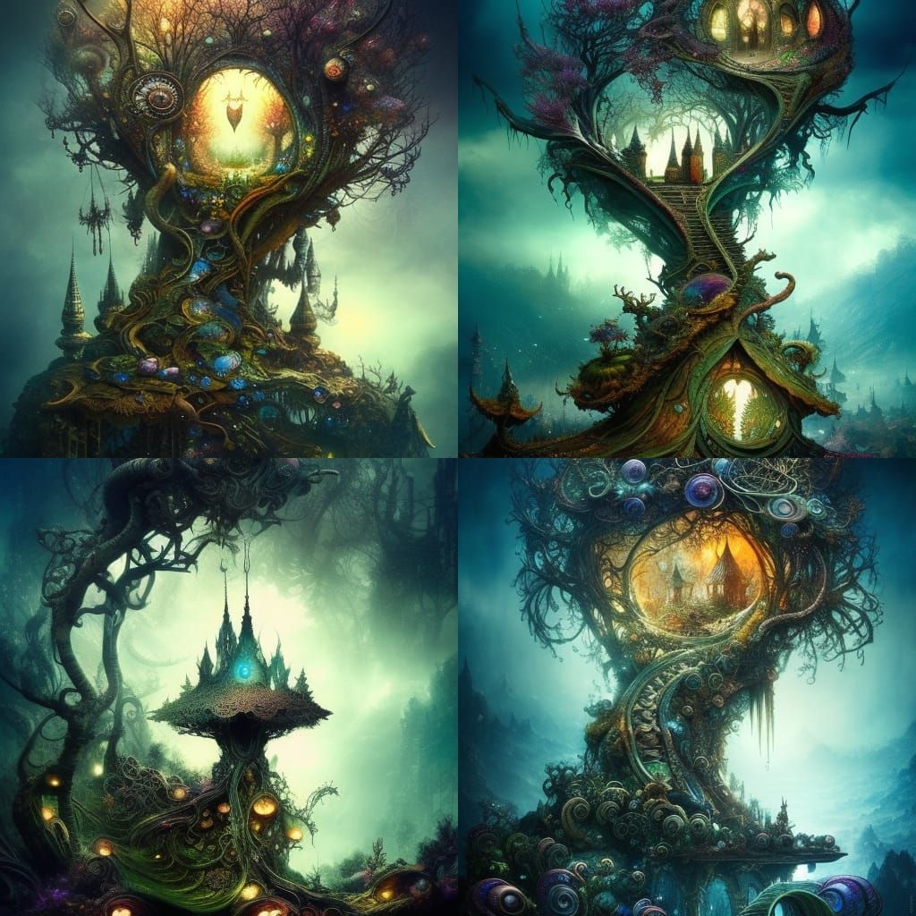 Magical Mushroom City Portal: A Fantasycore Masterpiece