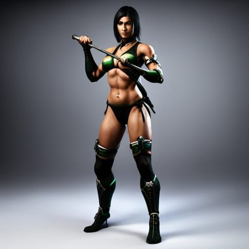 Jade with Six-Pack Abs in 3D Game Style