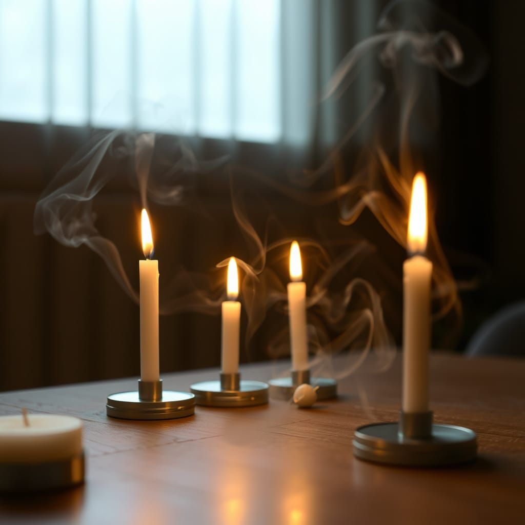 Candle Smoke Face: A Surreal Tabletop Vision
