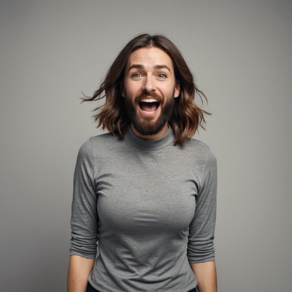 Surreal Hybrid Image: Man Transforming into Woman