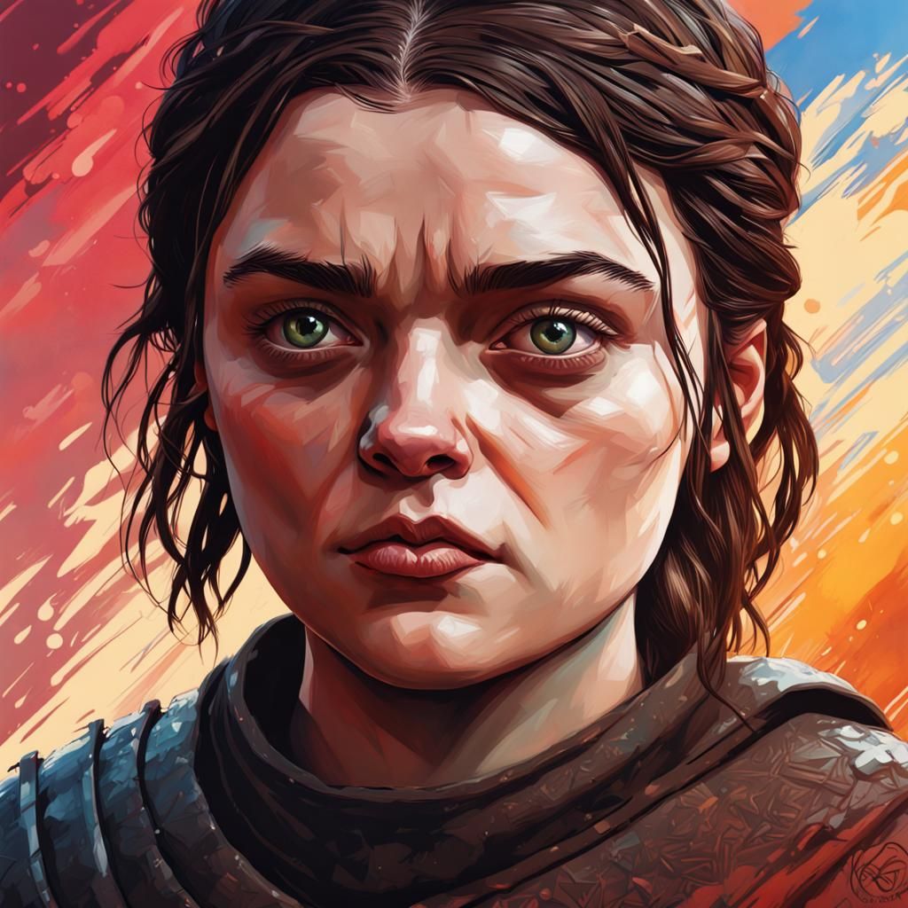 Hyperrealistic Arya Stark Portrait from Game of Thrones