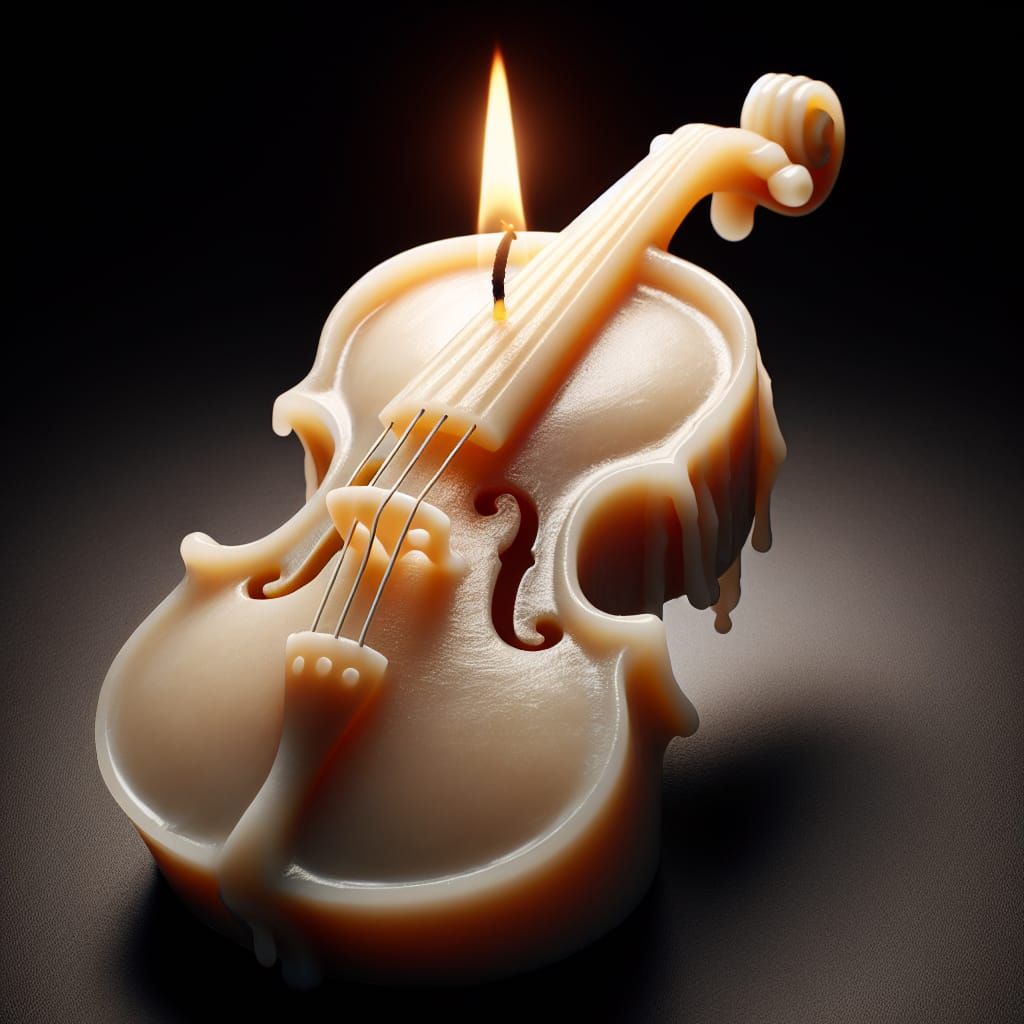 Cello Candle with Treble Clef Flame
