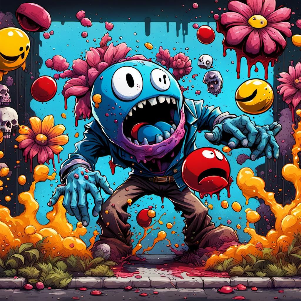 Kind Zombie vs Evil Flowers: Retro Arcade Victory