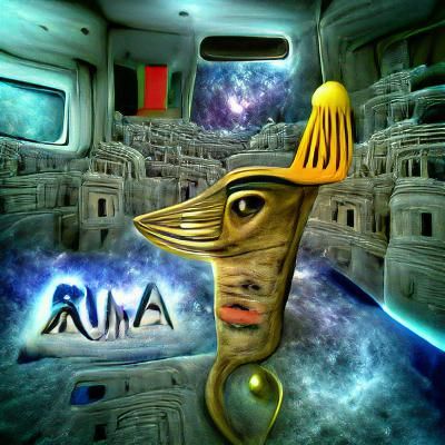 Amun Ra in Space: A Surreal Vision