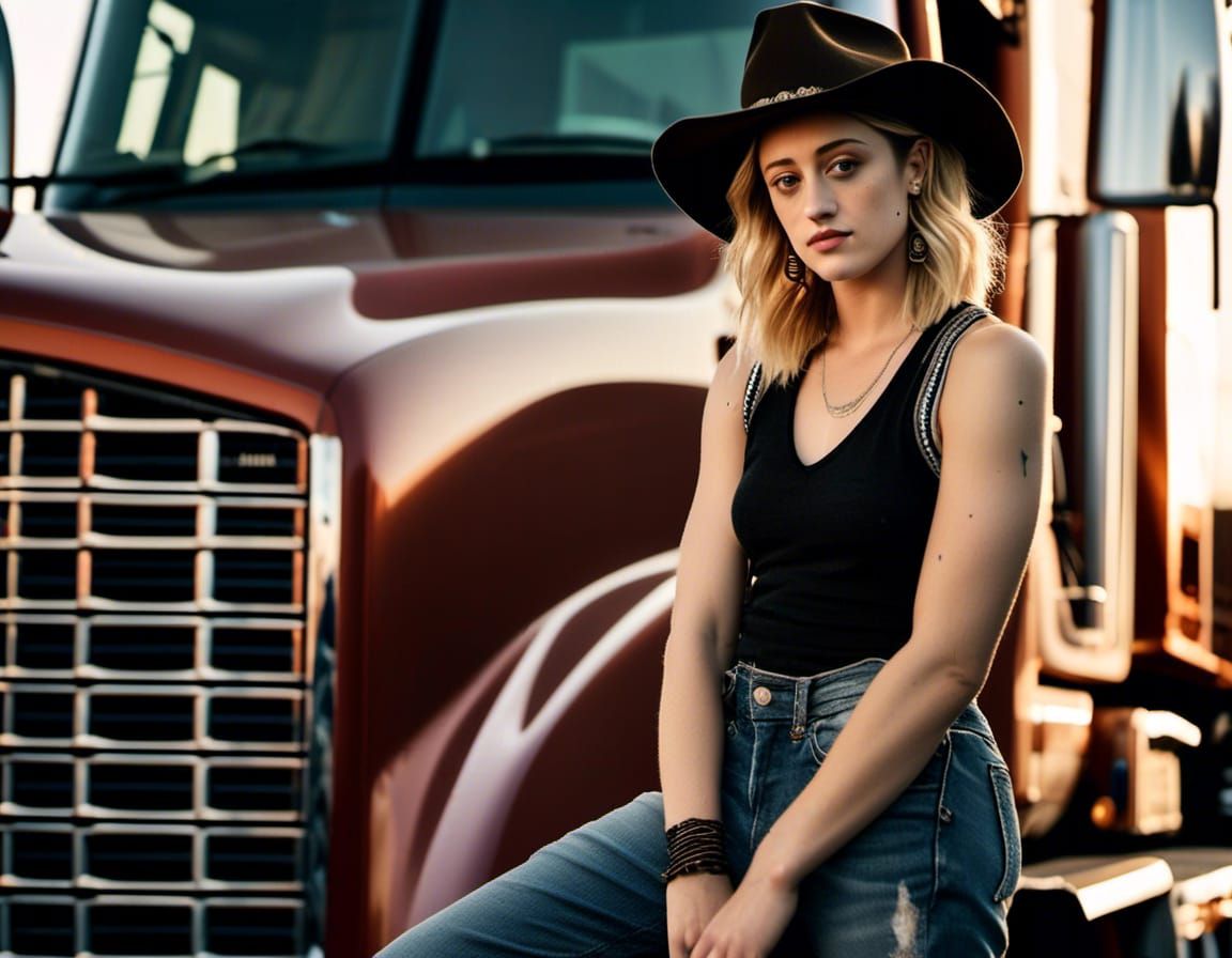 Lili Reinhart as Truck Driver in HD Photo