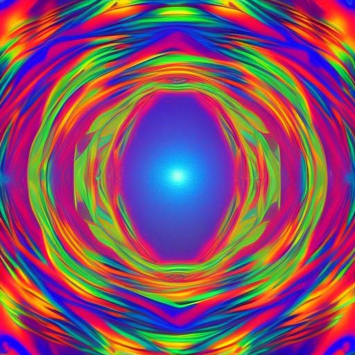 Psychedelic Hypnotic Visual Illusion in Mixed Media