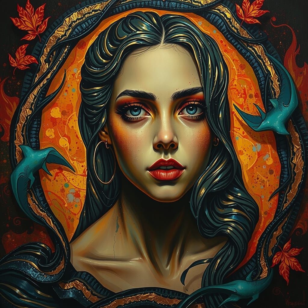 Abstract Expressionism: Iridescent Swirls in Hyperrealism