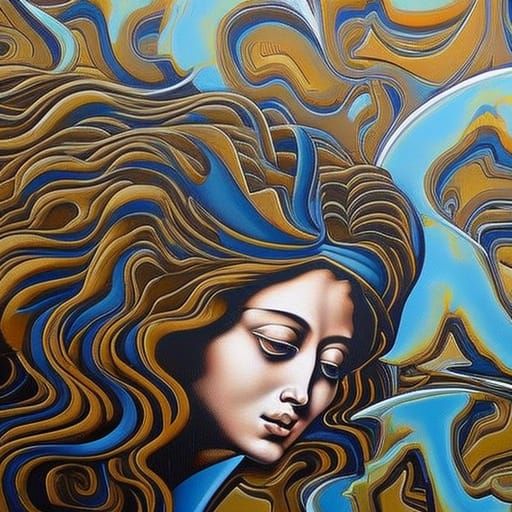 Botticelli Inspired Graffiti Street Art