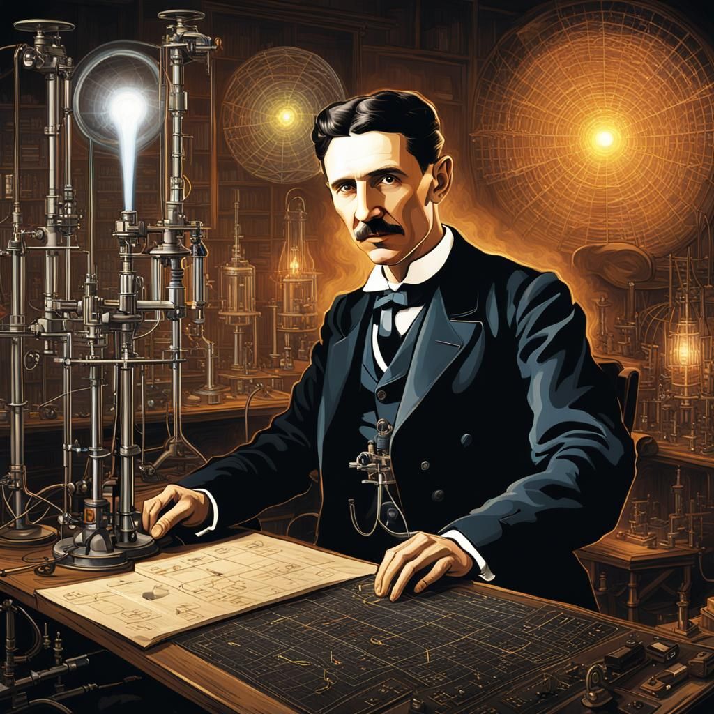 Nikola Tesla's Groundbreaking Experiments in Vivid Colors