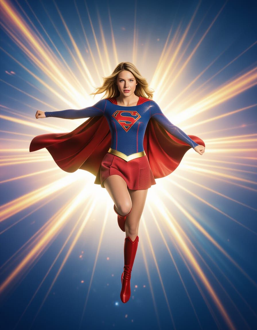 Supergirl's Barefoot Flying Kick in Hyper-Realistic Detail