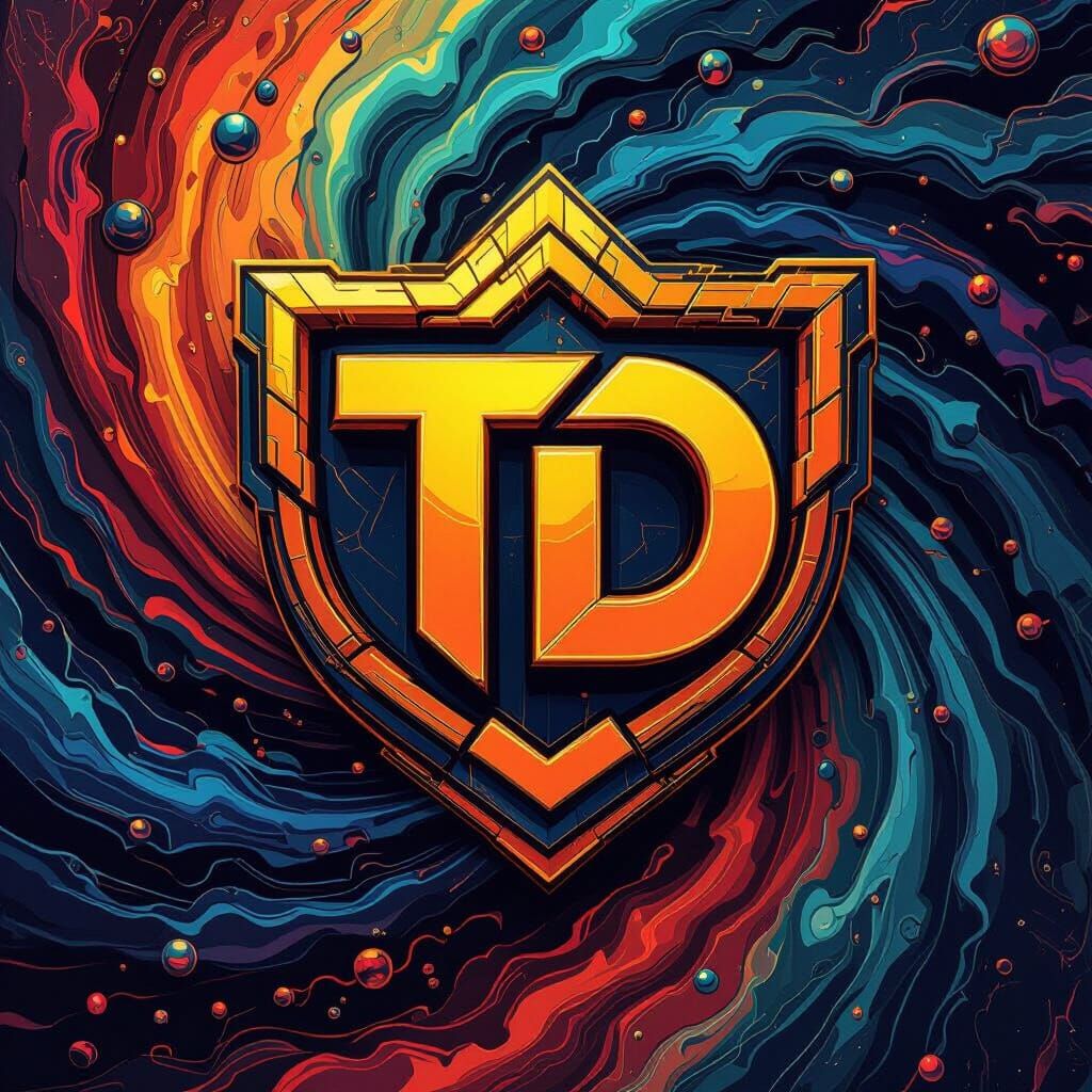 Vibrant TD Emblem with Dynamic Background