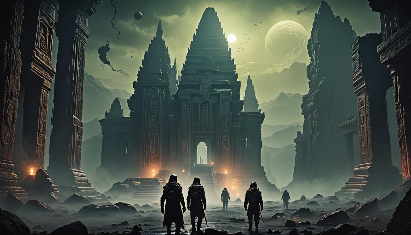 Alien Explorers Visit Ancient Temple on Exoplanet