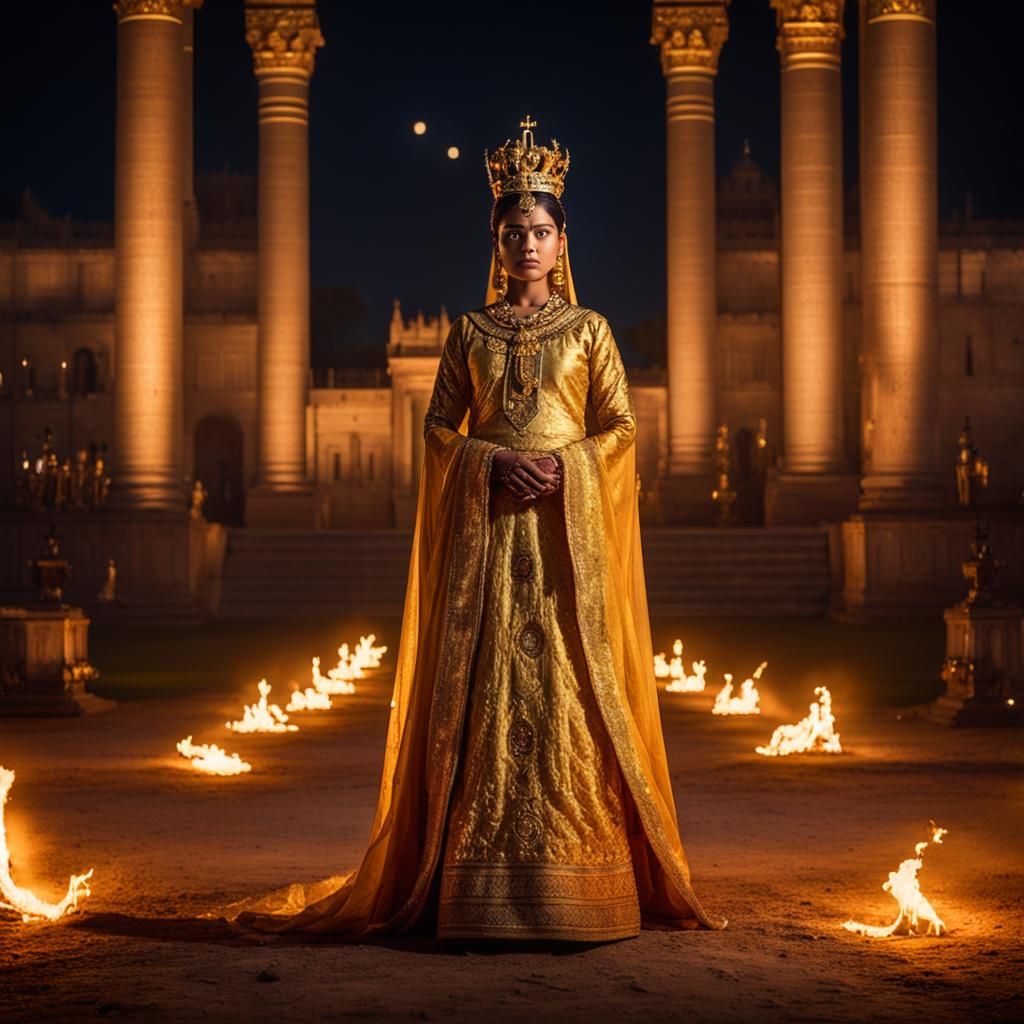 Empress of Agartha in Golden Cloth: Ultra Realistic