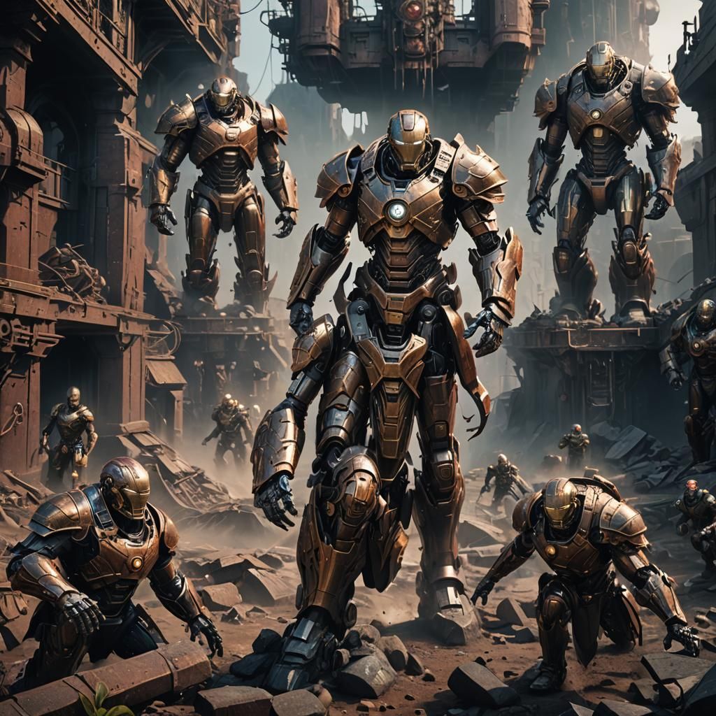 Iron Men: Detailed Matte Painting