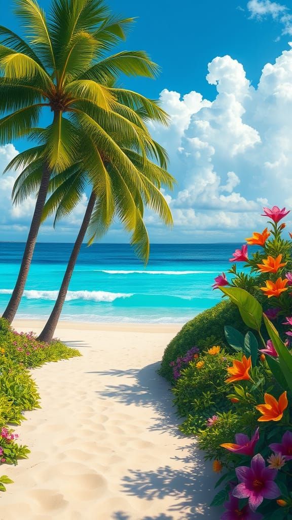 Tropical Oasis in Vibrant Colors