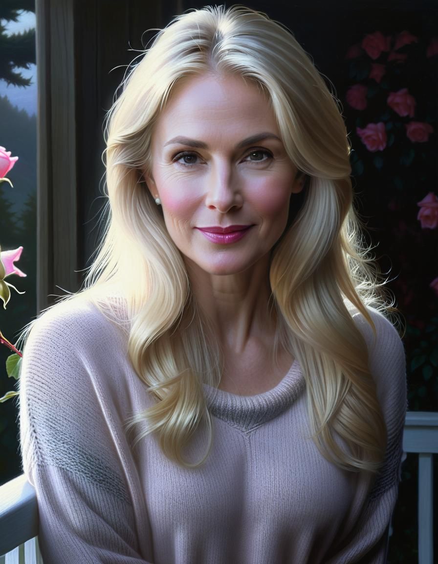 Chiaroscuro Oil Painting: Woman in Predawn Light