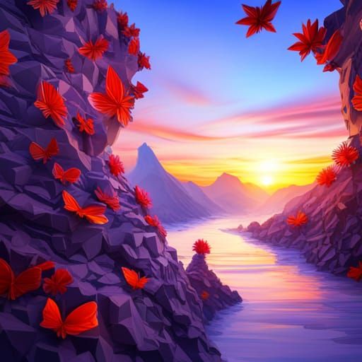 Hyperdetailed Origami Butterfly Papercraft in 8K