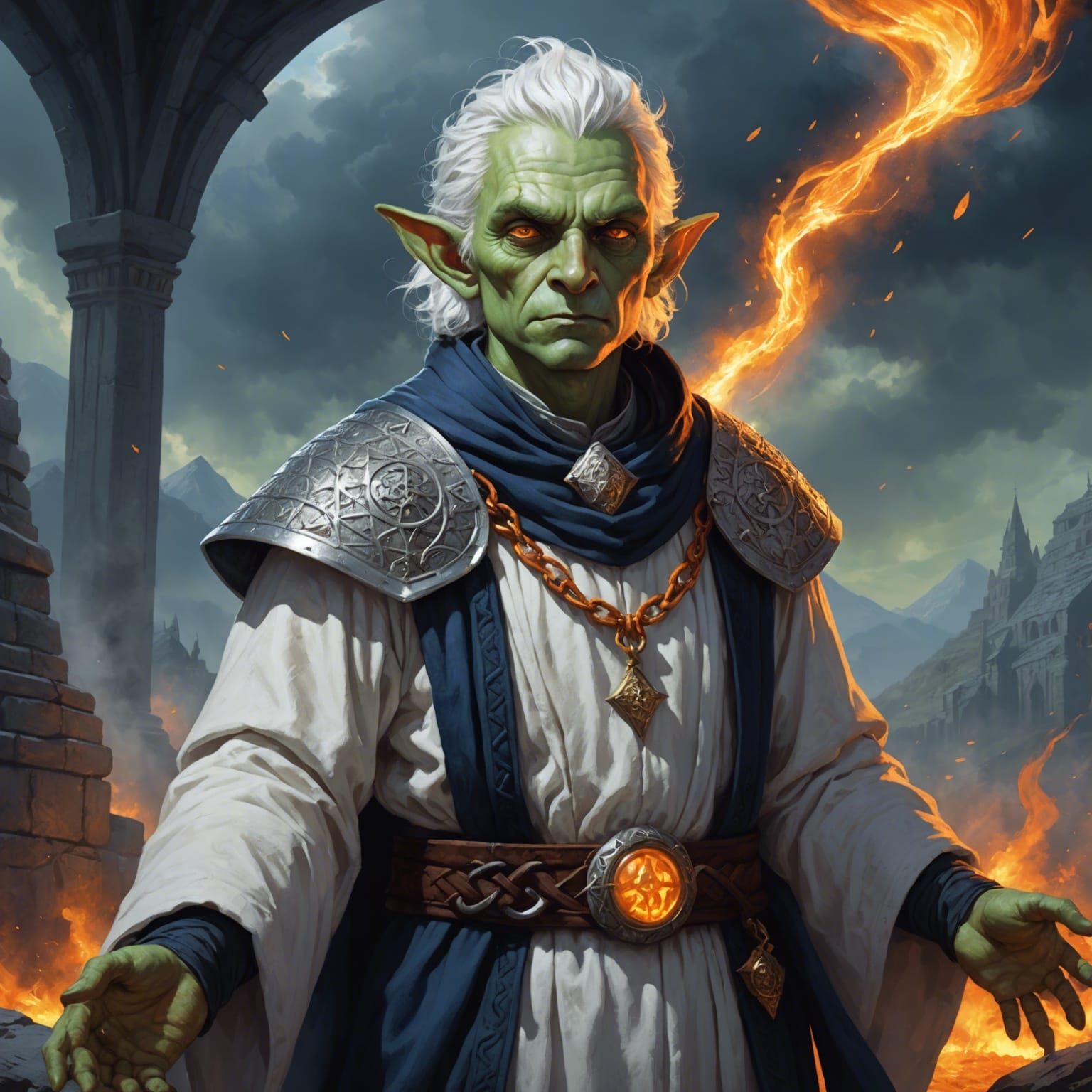 Young Goblin Cleric in Sinister Digital Art