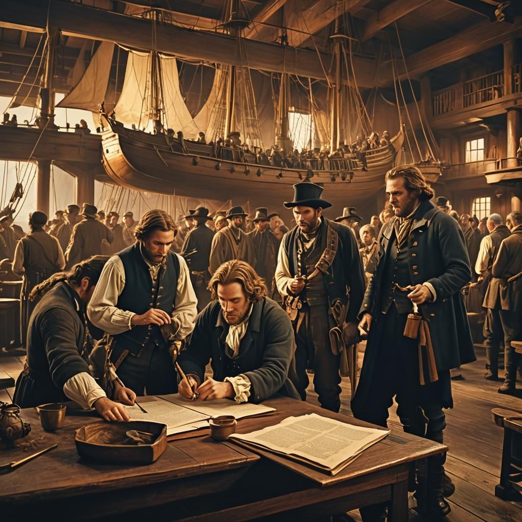 Mayflower Compact Signing: A Matte Painting of History