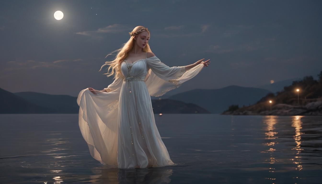 Elf Dance Under Moonlight: Romantic Starry Night